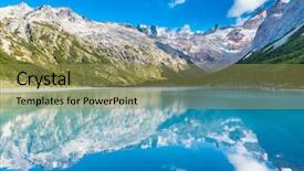  Presentation with reflecting - Presentation theme with tierra del fuego argentina background and a yellow colored foreground