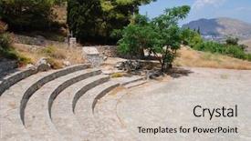  Presentation with cave - Theme enhanced with tiers - amphitheatre at the cave background and a soft green colored foreground