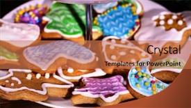  Presentation with gingerbread - Colorful slides enhanced with tiers - colorful christmas gingerbread cookies backdrop and a  colored foreground