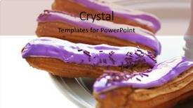  Presentation with microbial plate - Slide set enhanced with tiers - delicious eclairs on tiered plate background and a  colored foreground