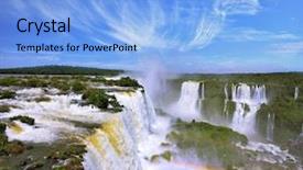  Presentation with swirls - PPT layouts enhanced with tiers - grand iguazu falls background and a light blue colored foreground