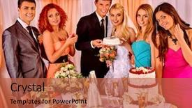  Presentation with bride and groom at wedding - Presentation theme with tiers - group people with bride background and a red colored foreground