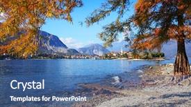  Presentation with maroon bells and maroon lake - Colorful PPT theme enhanced with tiers - scenic view of isola bella backdrop and a ocean colored foreground