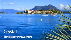  Presentation with scenic - Slides consisting of tiers - scenic view of lake maggiore background and a teal colored foreground