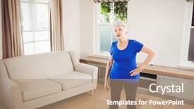  Presentation with woman tied rope sexual - Slide deck with tiers - senior woman looking tiered background and a  colored foreground