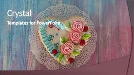  Presentation with confectionery tasty cake pops - Slide set featuring tiers - tasty beauty wedding cake background and a seafoam green colored foreground