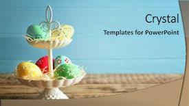  Presentation with stand - PPT layouts enhanced with tiers - tier stand with beautiful easter background and a light blue colored foreground