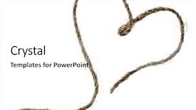 Presentation with white dove heart - Audience pleasing PPT theme consisting of ties bind - rope heart isolated on white backdrop and a white colored foreground