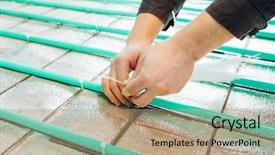  Presentation with pipes - Colorful theme enhanced with ties bind - underfloor heating installation pipes fastening backdrop and a coral colored foreground