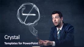  Presentation with cigarette - Theme consisting of ties cancer - businessman smoking cigarette background and a navy blue colored foreground