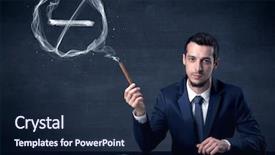  Presentation with cigarette - Audience pleasing slides consisting of ties cancer - businessman smoking cigarette backdrop and a navy blue colored foreground