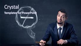  Presentation with cigarette - Presentation theme featuring ties cancer - businessman smoking cigarette background and a tawny brown colored foreground