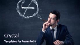  Presentation with pharmaceutical dosage forms - Audience pleasing slide set consisting of ties cancer - businessman smoking cigarette backdrop and a navy blue colored foreground