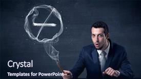  Presentation with cigarette - Audience pleasing theme consisting of ties cancer - businessman smoking cigarette backdrop and a navy blue colored foreground