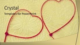  Presentation with heart - Beautiful presentation theme featuring ties on a patterned background backdrop and a blonde colored foreground