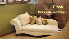  Presentation with interior decorating home - Slides having tiffany green - plush interior lounge chair background and a tawny brown colored foreground