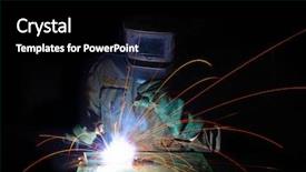  Presentation with welding - Colorful presentation theme enhanced with tig welding - man weld metal plate backdrop and a  colored foreground