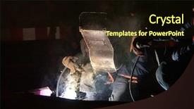  Presentation with work - Colorful PPT theme enhanced with tig welding - welder at work 0926_01 backdrop and a  colored foreground