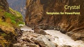  Presentation with sumatran tiger panthera tigris sumatrae - PPT theme consisting of tiger-leaping-gorge-yunnan-province background and a tawny brown colored foreground