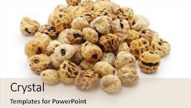  Presentation with superfoods - PPT theme consisting of tiger nuts spanish chufa superfoods background and a coral colored foreground