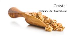  Presentation with nuts - Amazing theme having tiger nuts tasty chufa nuts in scoop healthy superfood isolated on white background backdrop and a white colored foreground