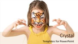  Presentation with tiger - Cool new PPT layouts with tiger with colorful paint backdrop and a yellow colored foreground