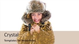  Presentation with kid movies - Theme enhanced with tigerprint - blond winter kid girl cold background and a gold colored foreground