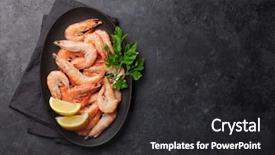  Presentation with shrimps - Audience pleasing PPT layouts consisting of tigers - steamed tiger shrimps with parsley backdrop and a dark gray colored foreground