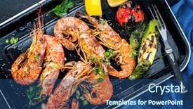  Presentation with prawn - Audience pleasing slides consisting of tigers - traditional fried black tiger prawn backdrop and a ocean colored foreground