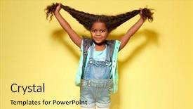  Presentation with african american girl power business - Beautiful slides featuring tight children - cute little african american girl backdrop and a  colored foreground