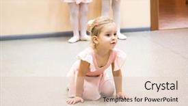  Presentation with ballerina shoes bear - Slides having tight children - girl in ballet form young background and a  colored foreground
