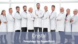  Presentation with medical - Colorful presentation design enhanced with tight-knit-group-of-medical backdrop and a seafoam green colored foreground