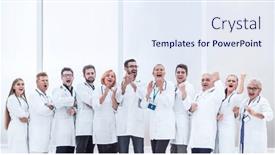  Presentation with medical - Presentation design consisting of tight-knit-group-of-medical background and a sky blue colored foreground