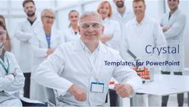  Presentation with scientific - Cool new presentation design with tight-knit-group-of-scientific backdrop and a sky blue colored foreground