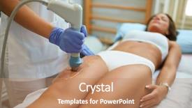  Presentation with beauty salon - Theme enhanced with tighten - attractive woman in beauty salon background and a coral colored foreground