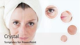  Presentation with skin care - Cool new slide set with tighten - beauty concept - skin care backdrop and a lemonade colored foreground