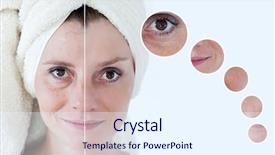  Presentation with aging skin - Presentation consisting of tighten - beauty concept - skin care background and a sky blue colored foreground