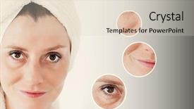 Presentation with aging skin - Amazing presentation design having tighten - beauty concept - skin care backdrop and a  colored foreground