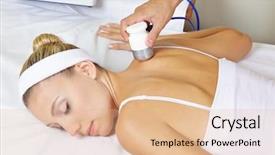  Presentation with electric - Audience pleasing slide set consisting of tighten - young woman in spa getting backdrop and a lemonade colored foreground