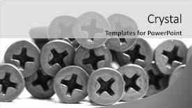  Presentation with heads - Amazing slide set having tighten up - close up shot of screw backdrop and a light gray colored foreground