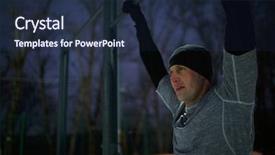  Presentation with athlete - Presentation design enhanced with tighten up - picture of athlete pulling up background and a  colored foreground