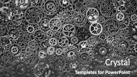  Presentation with machinery - Audience pleasing theme consisting of tightly black and white machinery backdrop and a dark gray colored foreground