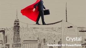  Presentation with superman - Audience pleasing presentation consisting of tightrope - superman and the city backdrop and a gray colored foreground