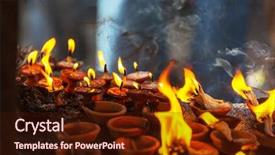 Presentation with candles - Presentation enhanced with tihar - candles at a temple background and a wine colored foreground