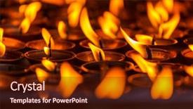  Presentation with temple - PPT theme consisting of tihar - candles at temple background and a tawny brown colored foreground