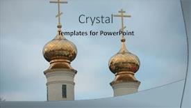  Presentation with monastery - Slide set having tikhvin monastery in st petersburg russia europe background and a light blue colored foreground