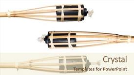  Presentation with tiki - Cool new presentation design with tiki - bamboo torches lamp isolated backdrop and a cream colored foreground