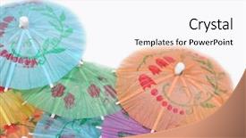  Presentation with tiki - Cool new PPT theme with tiki - colorful beverage umbrellas backdrop and a pink colored foreground