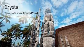  Presentation with tiki - Colorful slide deck enhanced with tiki - hawaiian tikki backdrop and a light blue colored foreground