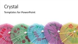  Presentation with tiki - Theme with tiki - party border with paper umbrellas background and a white colored foreground